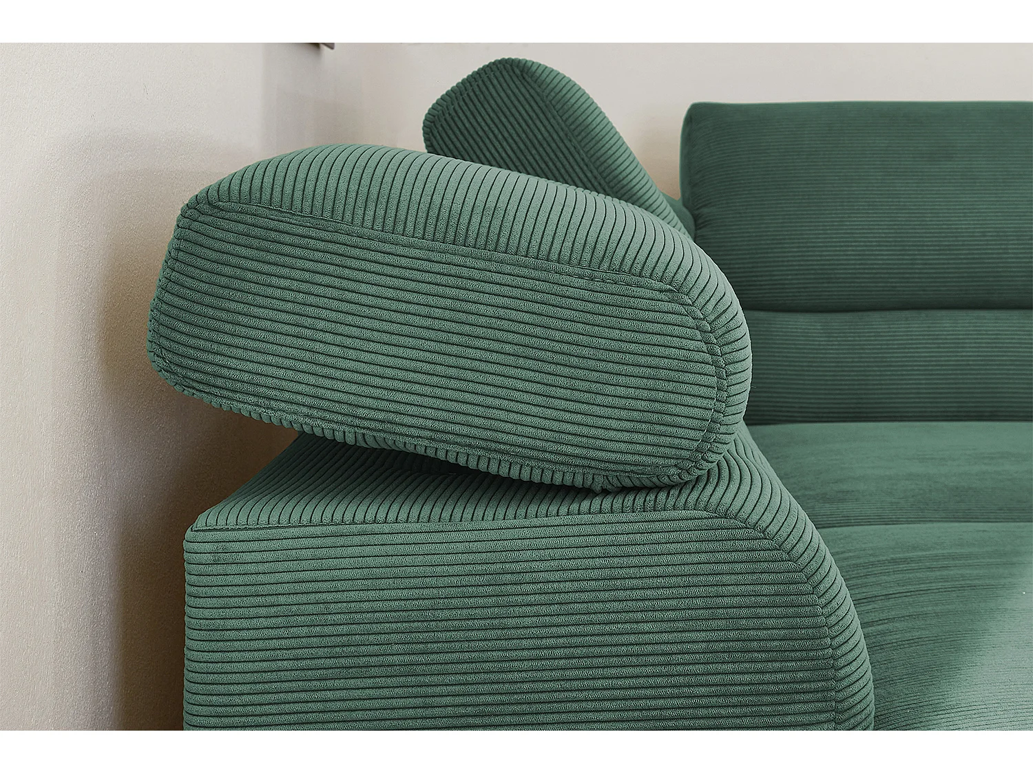 Ecksofa - Smaragdgrün Cord - DELIA