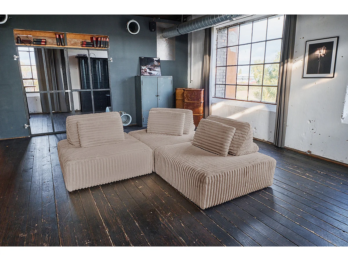 Modulares Sofa - Taupe Cord - WIOLO SOFT