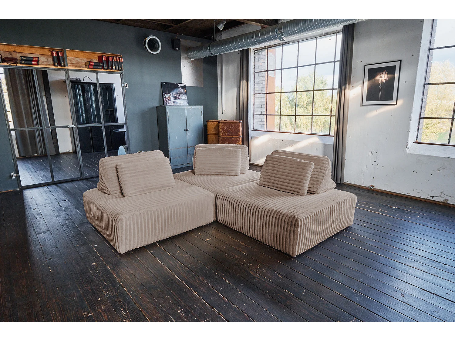 Modulares Sofa - Taupe Cord - WIOLO SOFT