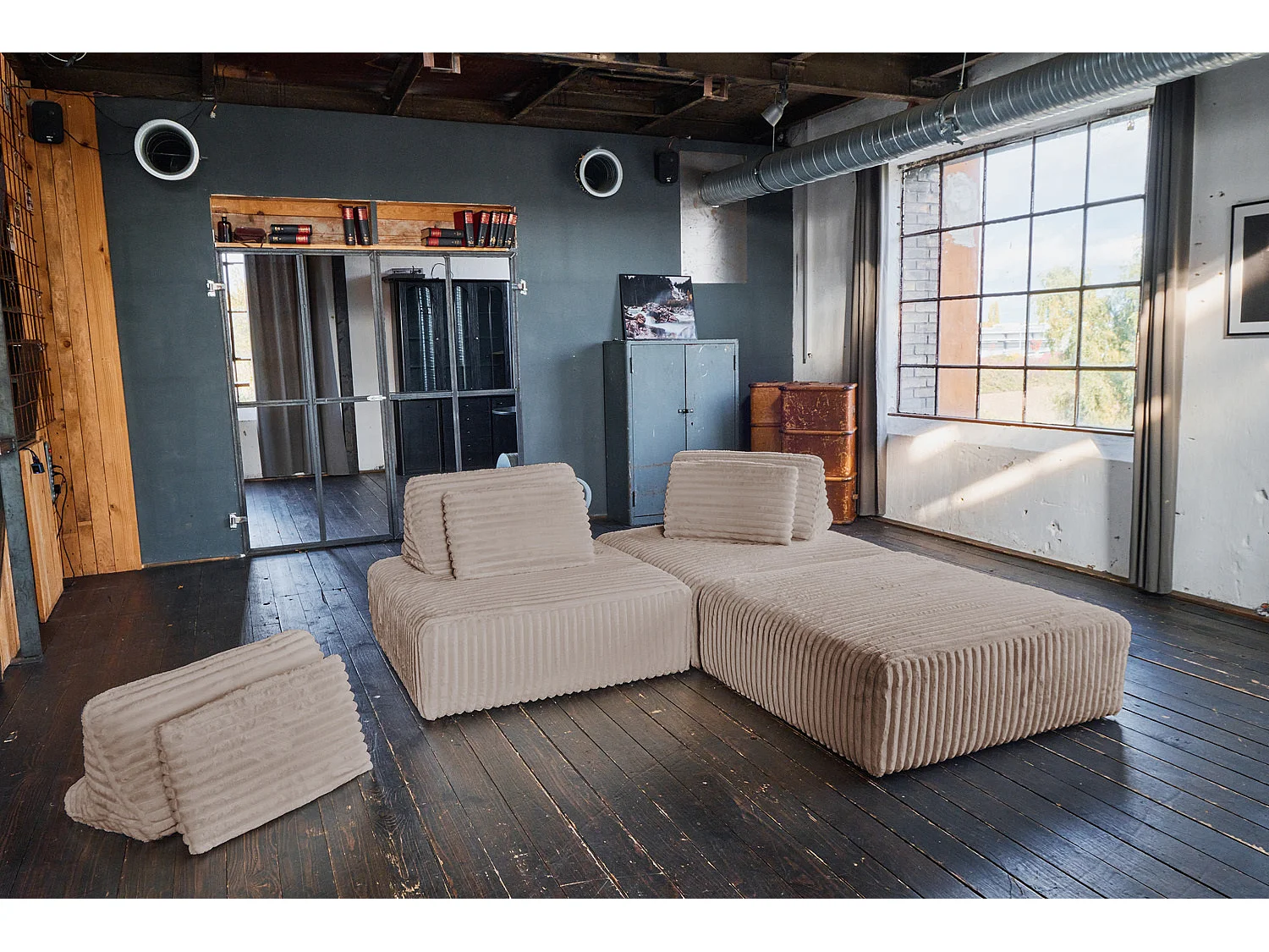 Modulares Sofa - Taupe Cord - WIOLO SOFT