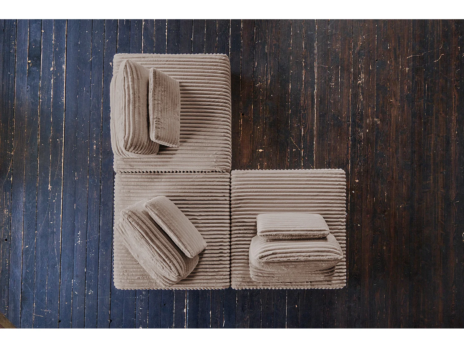 Modulares Sofa - Taupe Cord - WIOLO SOFT