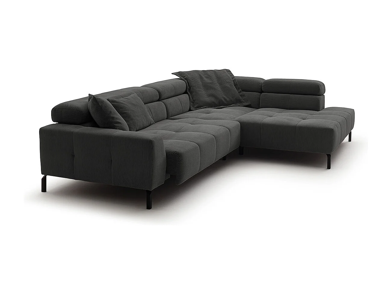 Canapé - anthracite Velours côtelé - OHIO