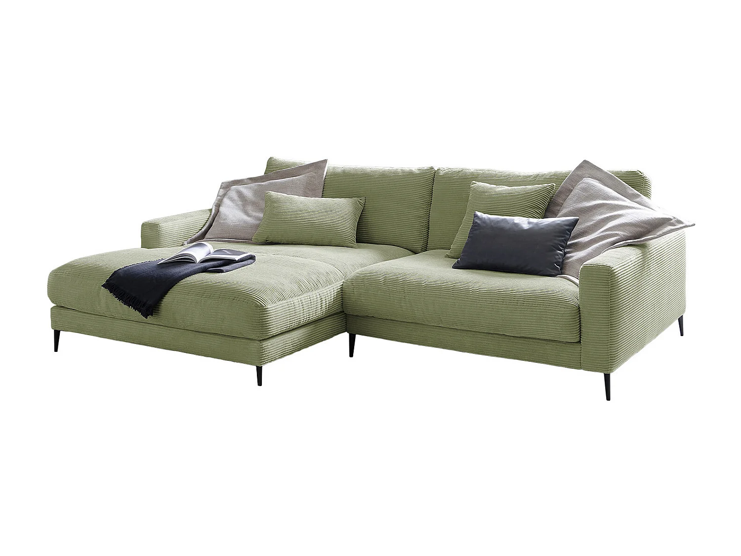 Ecksofa - Grün Cord - CARA