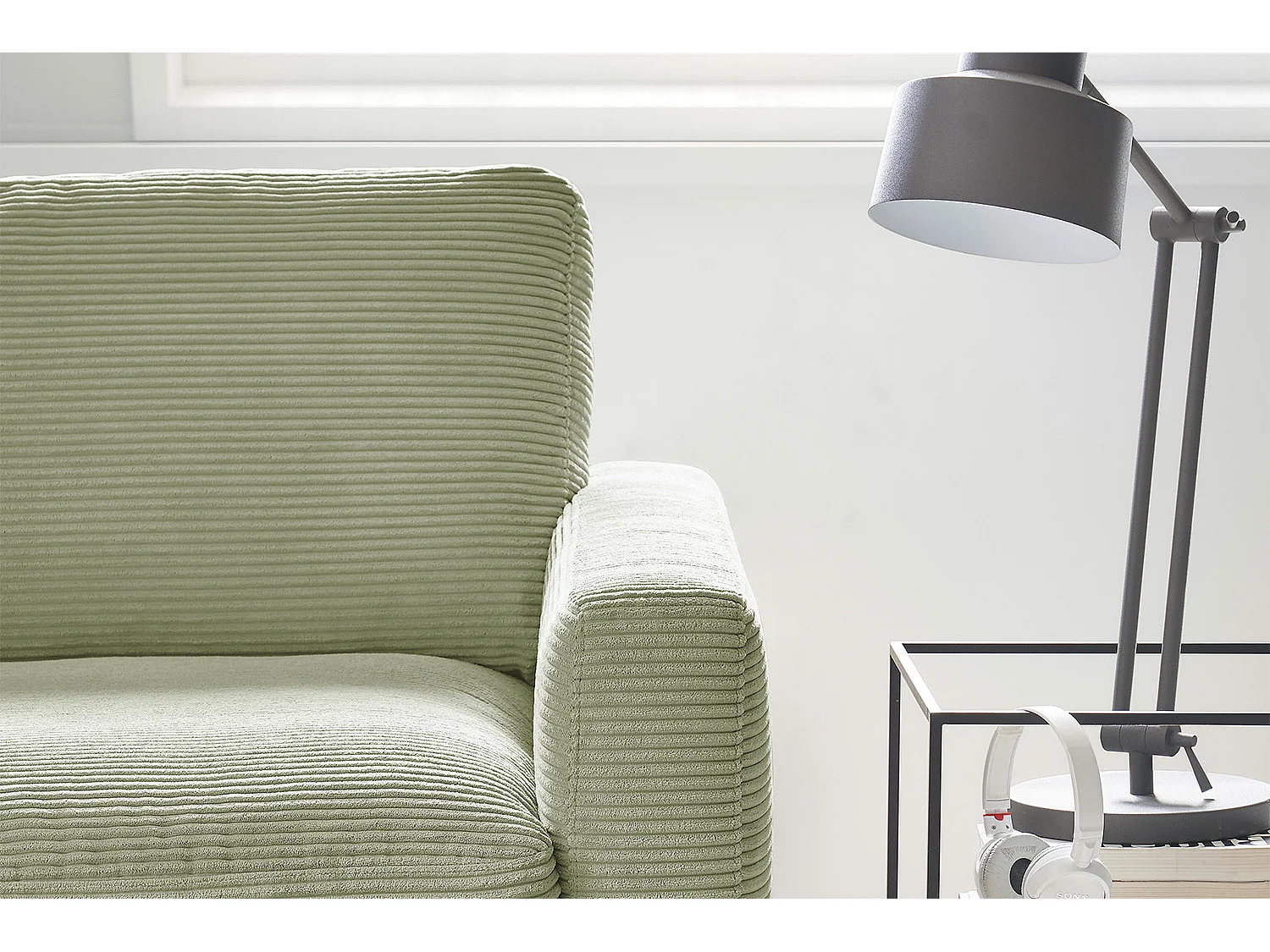 Ecksofa - Grün Cord - CARA