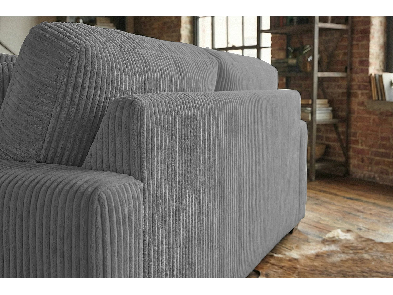 Canapé - Gris Velours côtelé - NETTA
