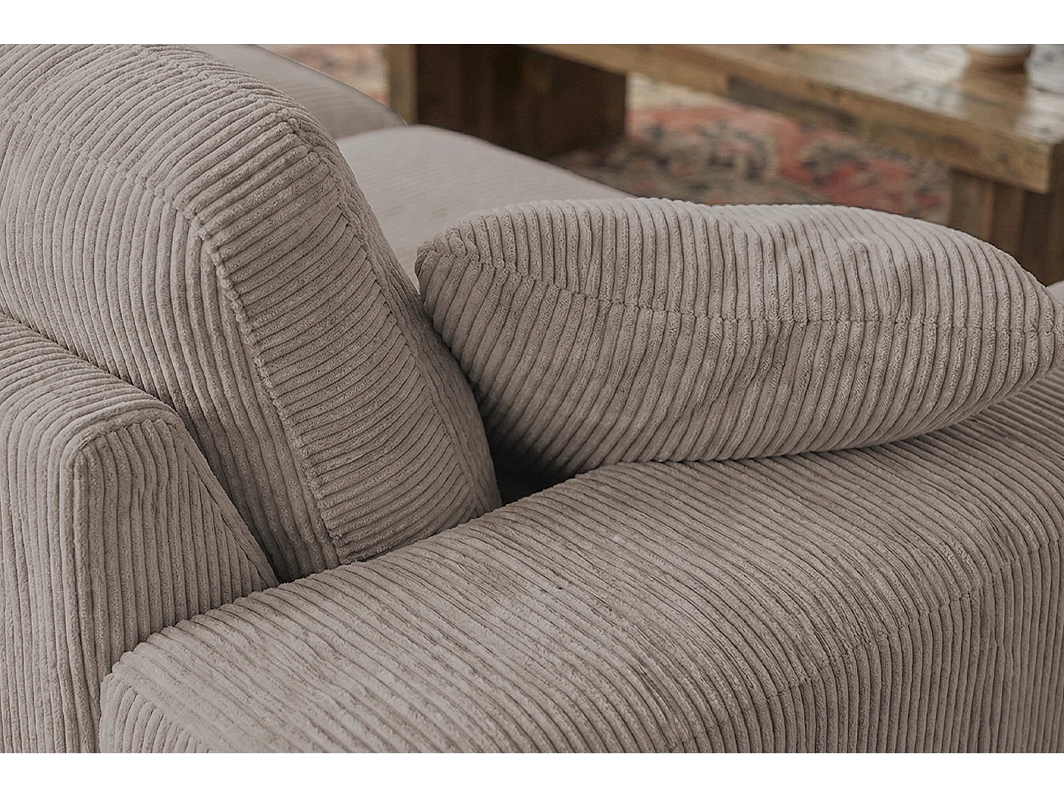 Canapé - taupe Velours côtelé - NETTA