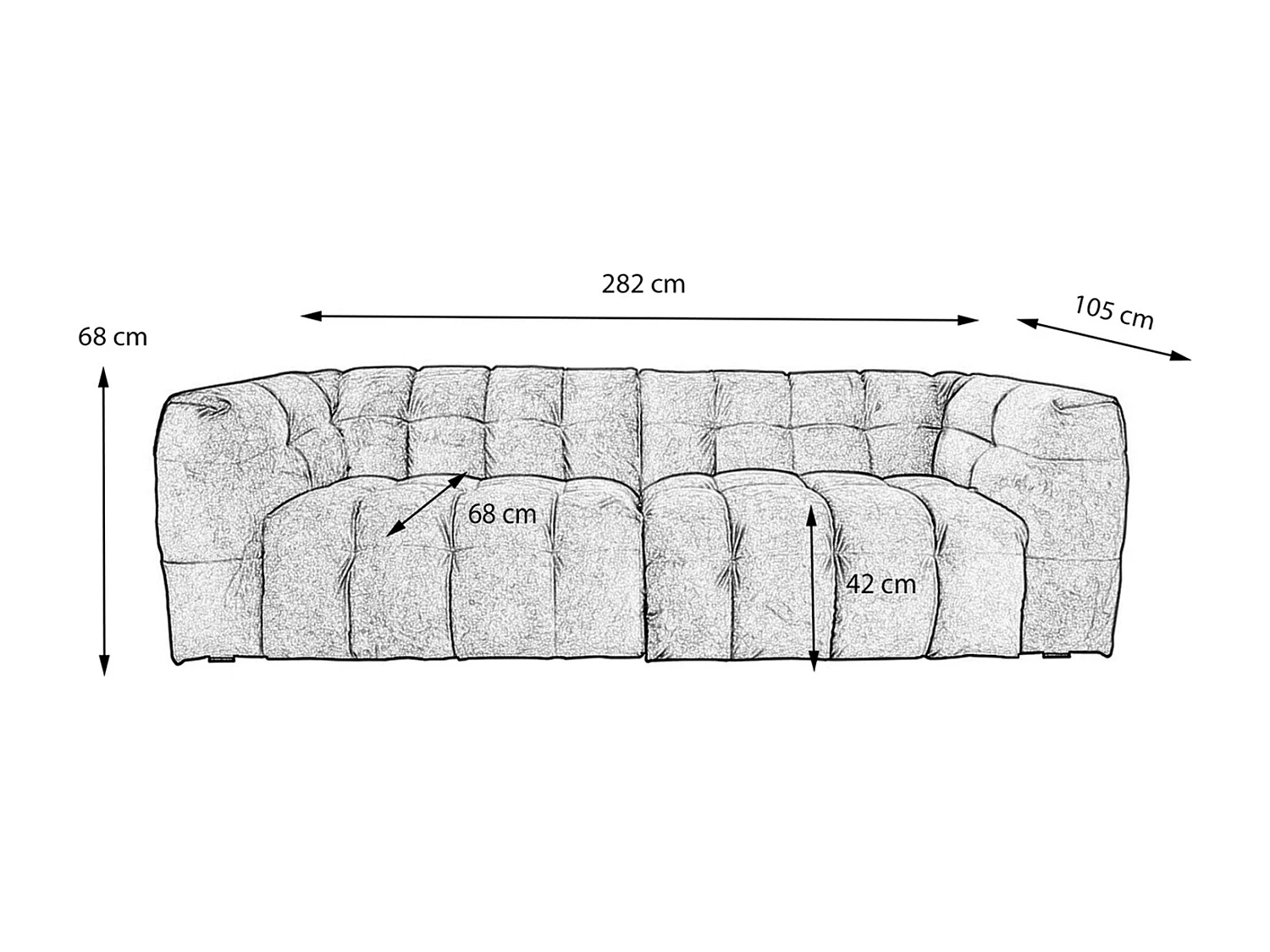 Canapé - jaune tissu tissé - ROSARIO