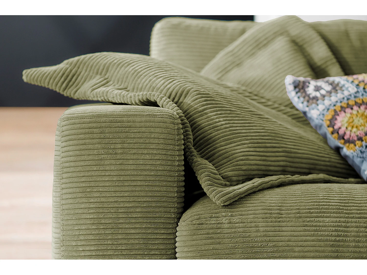 Divano - verde Velluto a coste - MADELINE