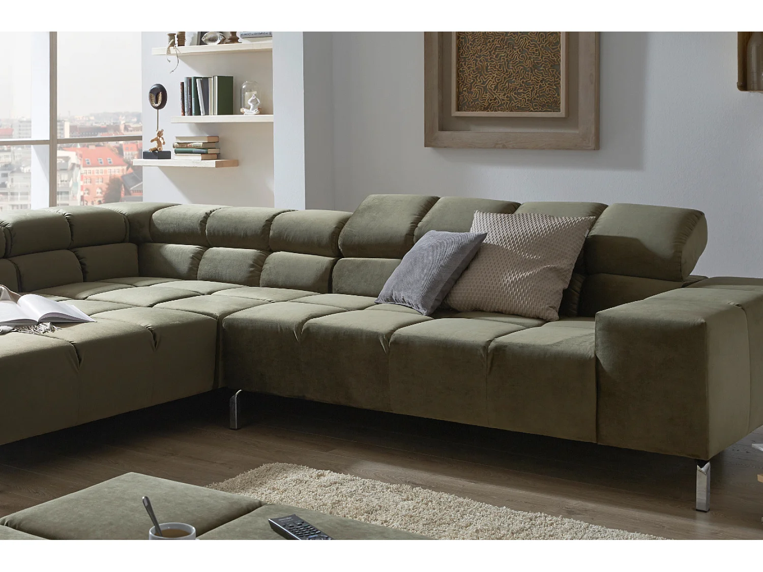 Divano - verde scuro velluto - NELSON