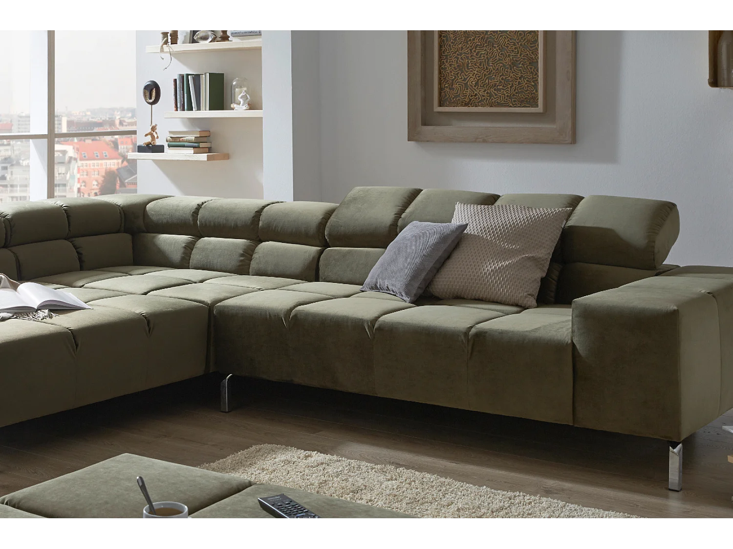 Divano - verde scuro velluto - NELSON