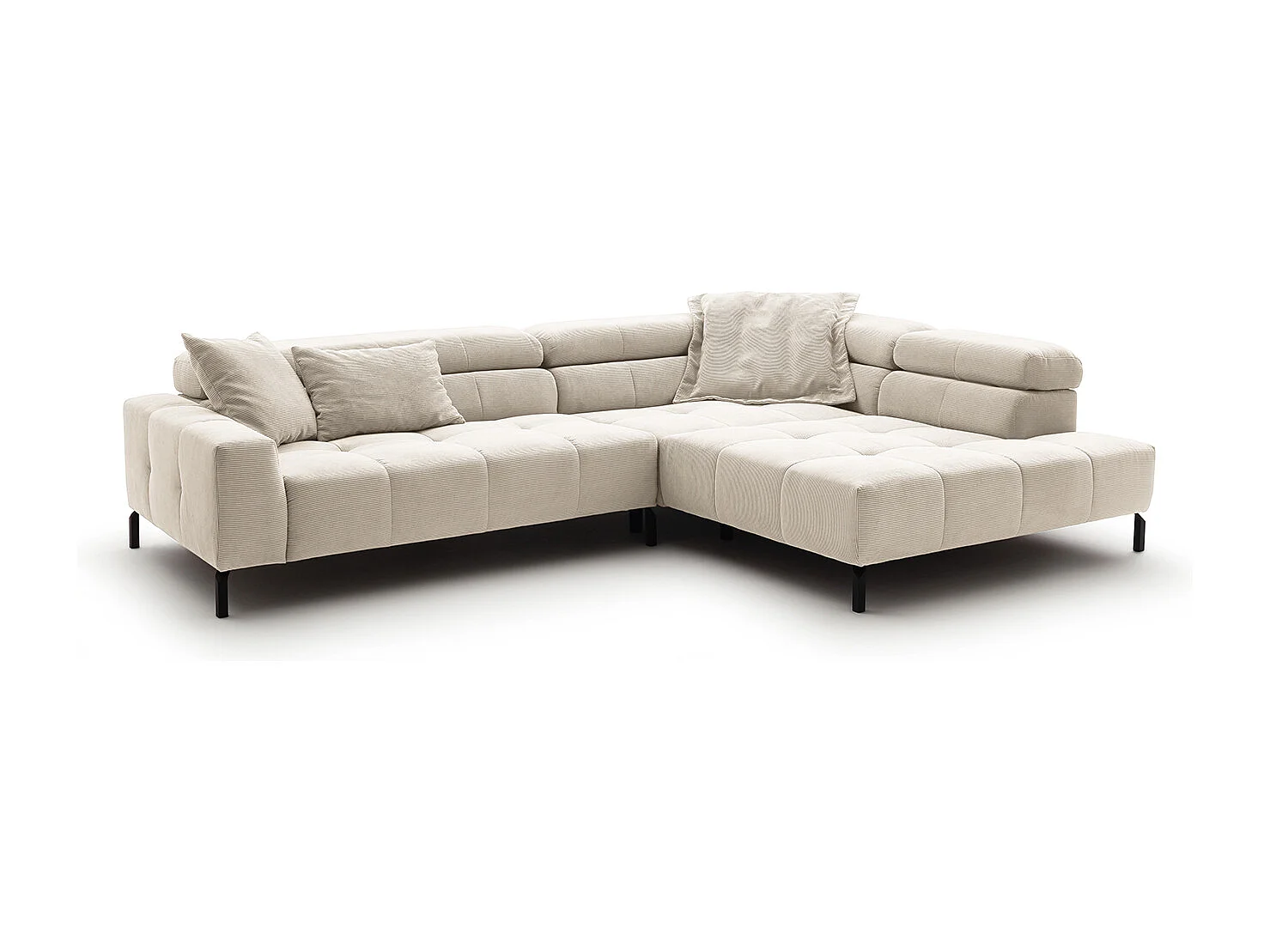 Canapé - blanc Velours côtelé - OHIO