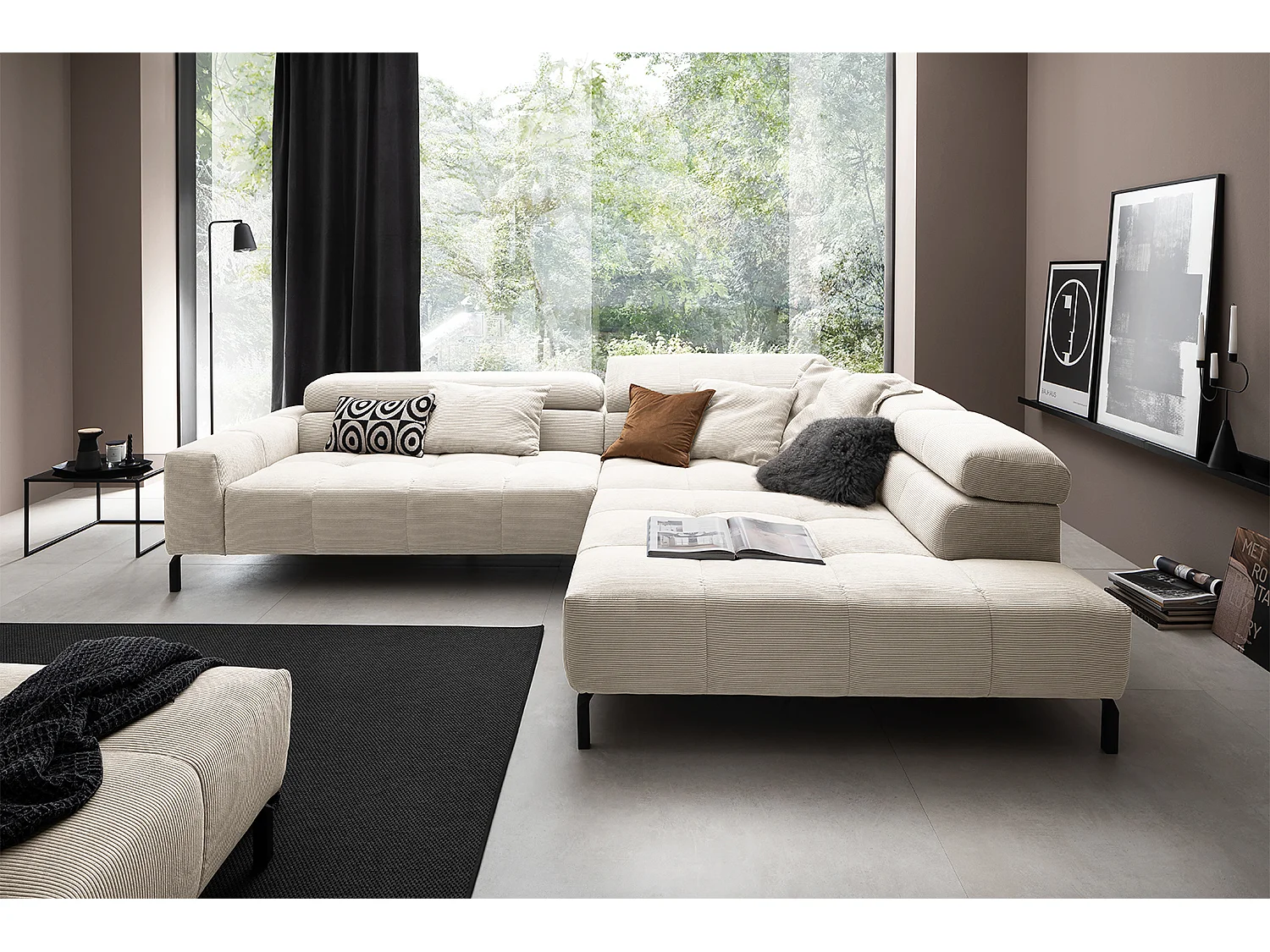 Divano - bianco Velluto a coste - OHIO