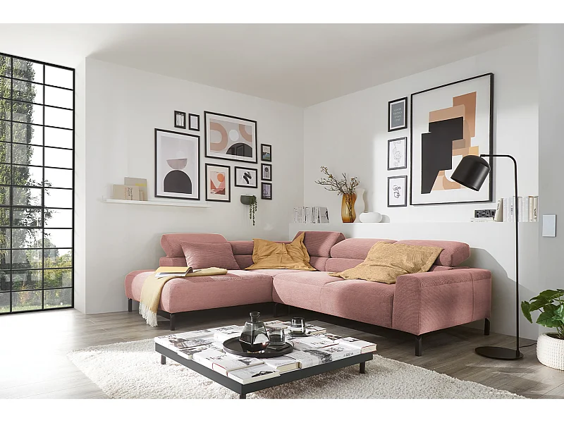 Ecksofa - Pink Cord - DELIA
