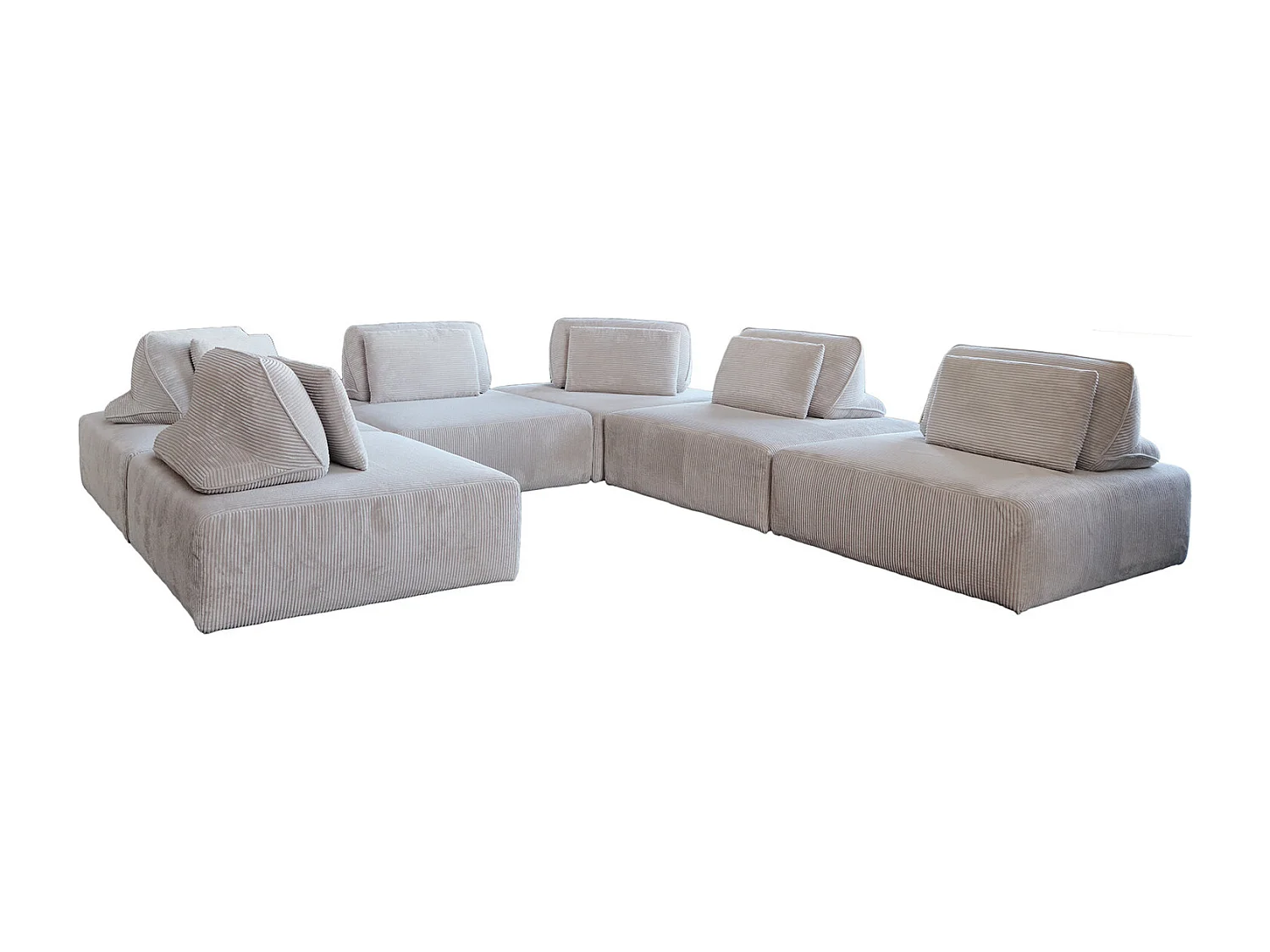 Canapé modulaire - gris clair Velours côtelé - WIOLO SOFT