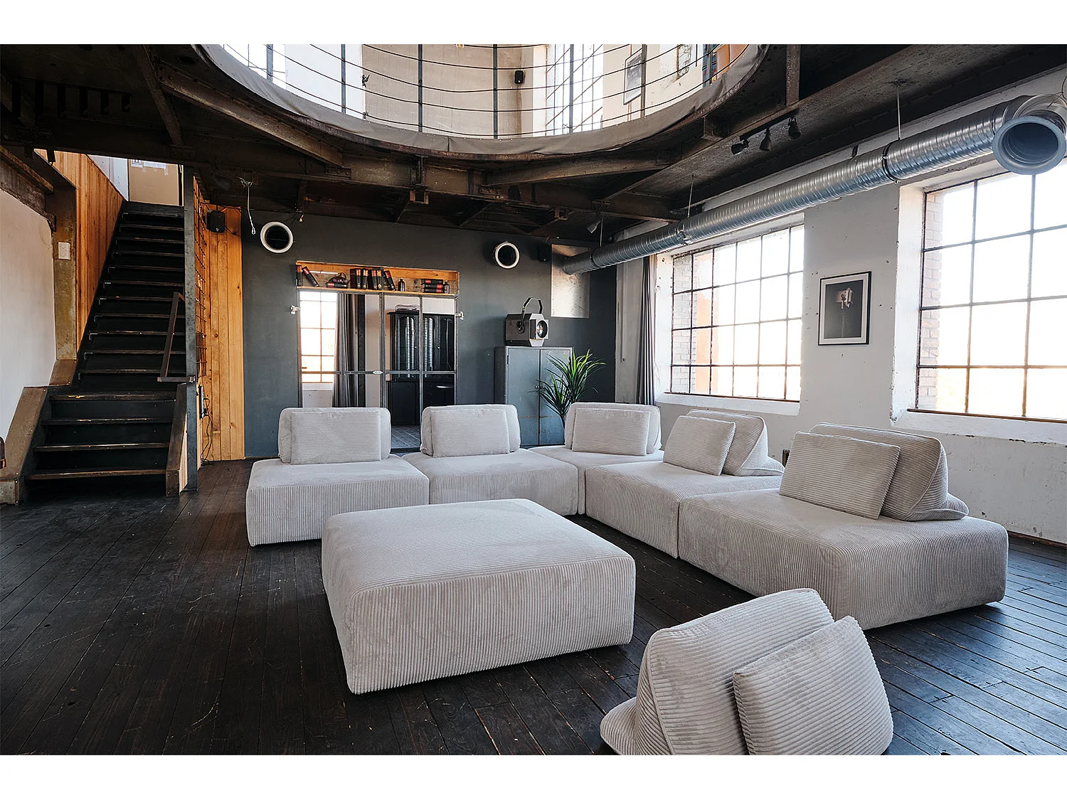 Canapé modulaire - gris clair Velours côtelé - WIOLO SOFT