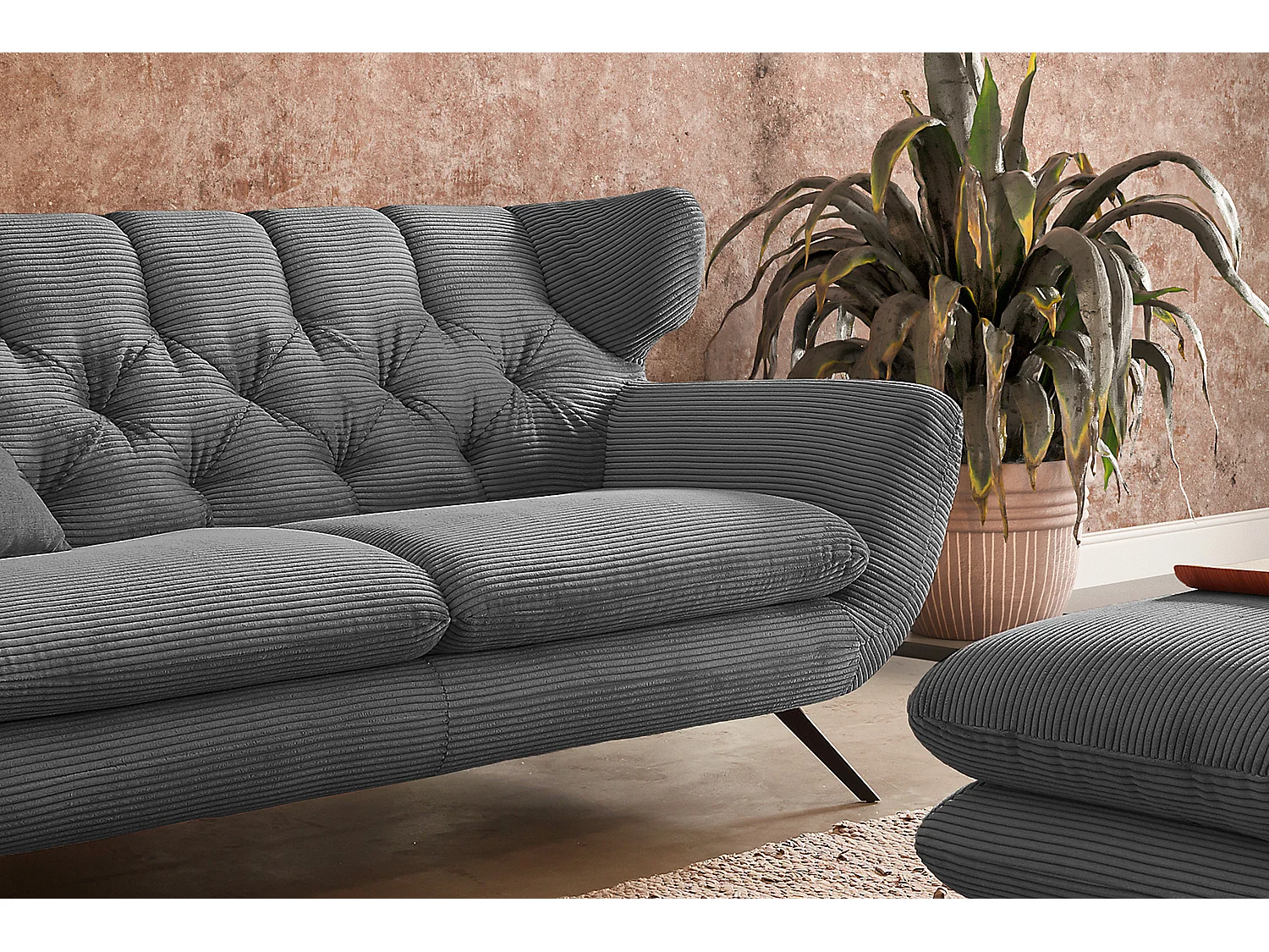 Sofa - Grau Cord - CHARME