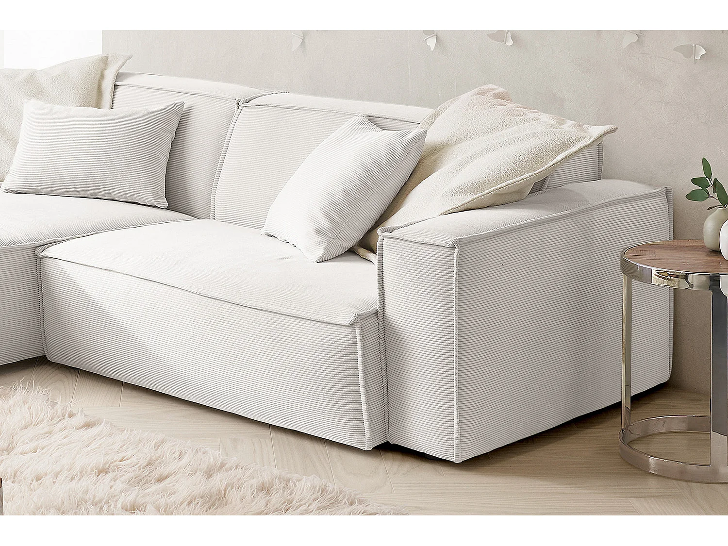 Canapé - blanc Velours côtelé - SAMU