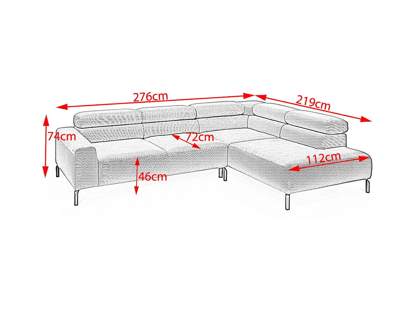Ecksofa - Grün Cord - DELIA