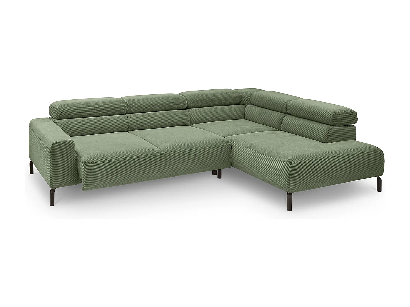 Ecksofa - Grün Cord - DELIA