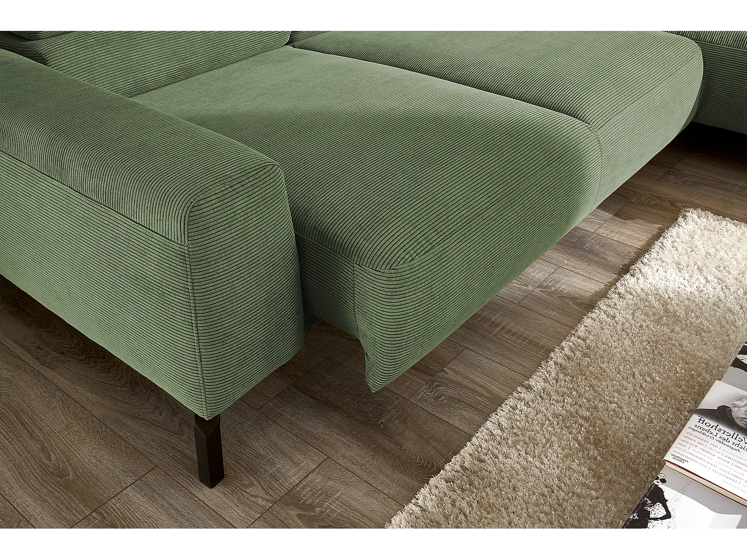 Canapé - Vert Velours côtelé - DELIA