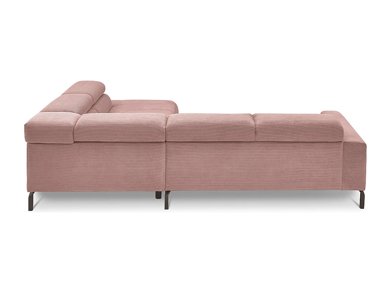 Divano angolare - Rosa Velluto a coste - DELIA