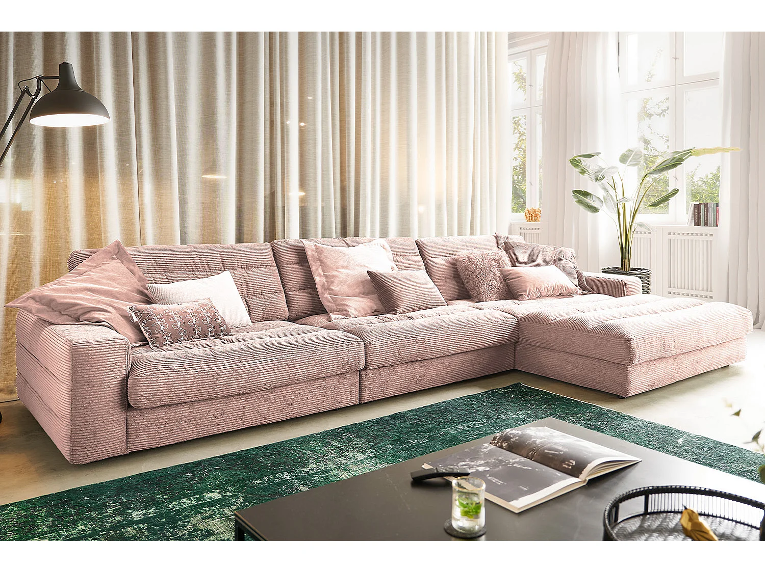 Canapé - Rose Velours côtelé - LANA