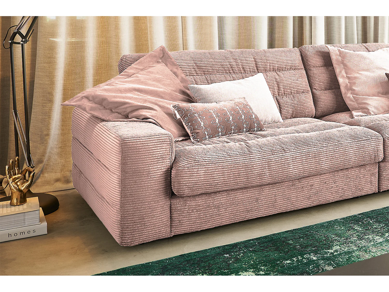 Canapé - Rose Velours côtelé - LANA