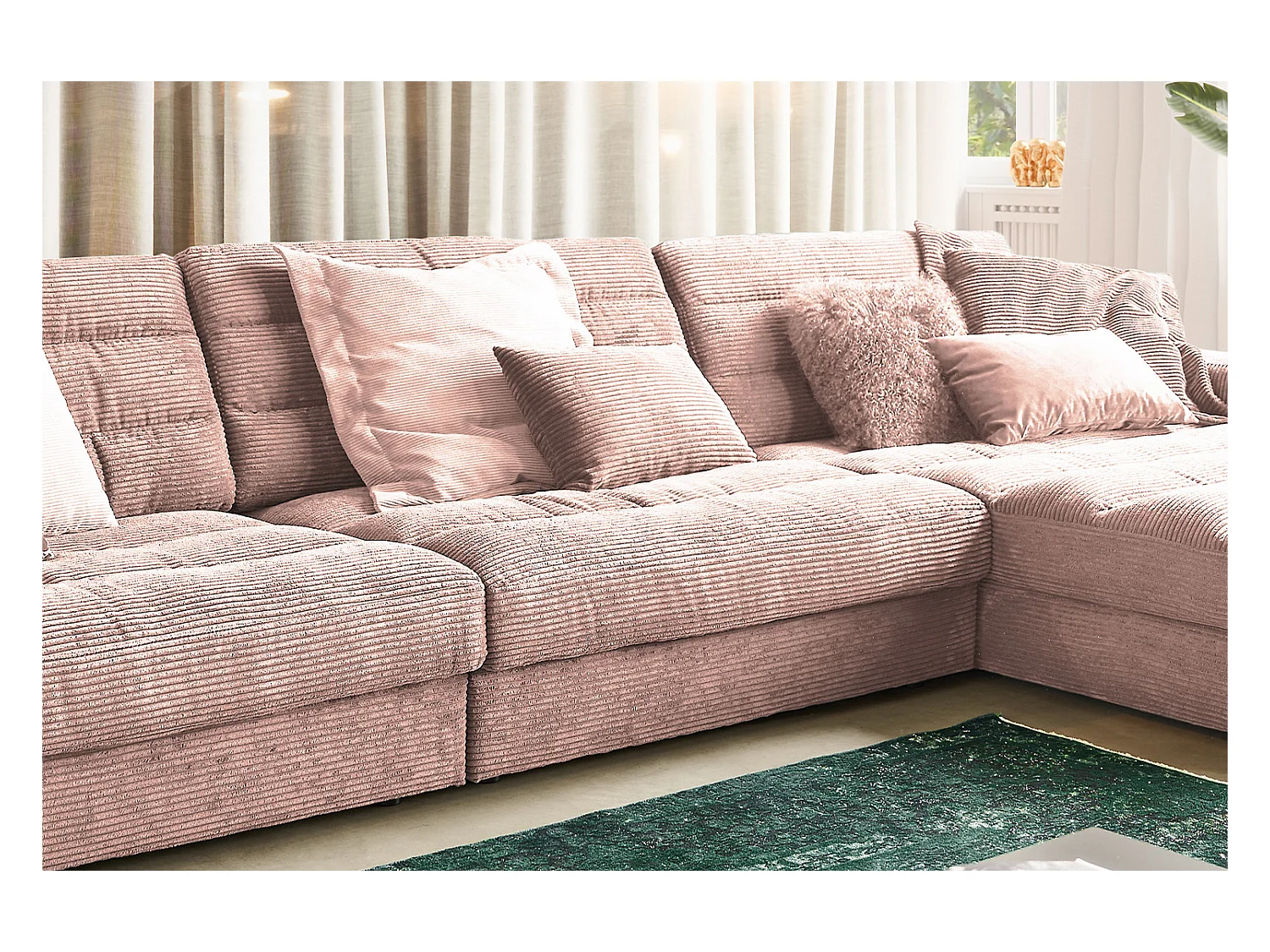 Canapé - Rose Velours côtelé - LANA