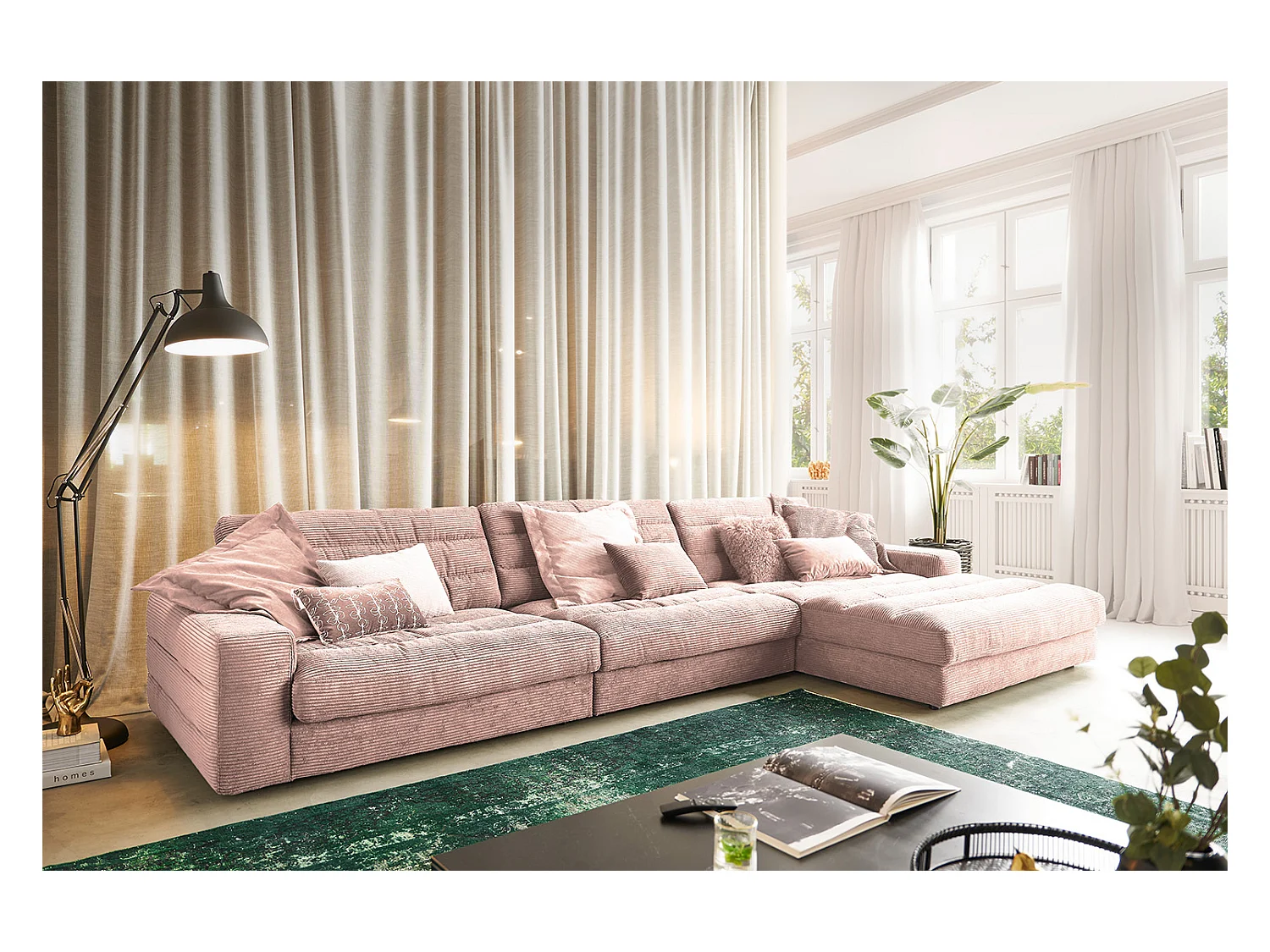 Ecksofa - Pink Cord - LANA
