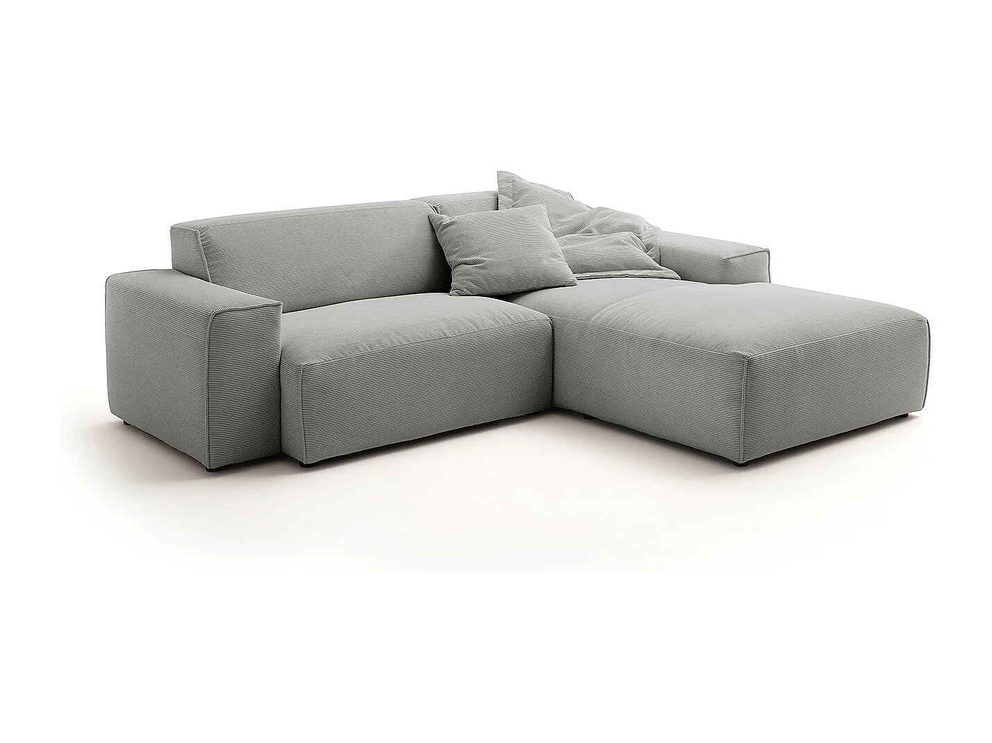 Ecksofa - Grau Cord - RANI