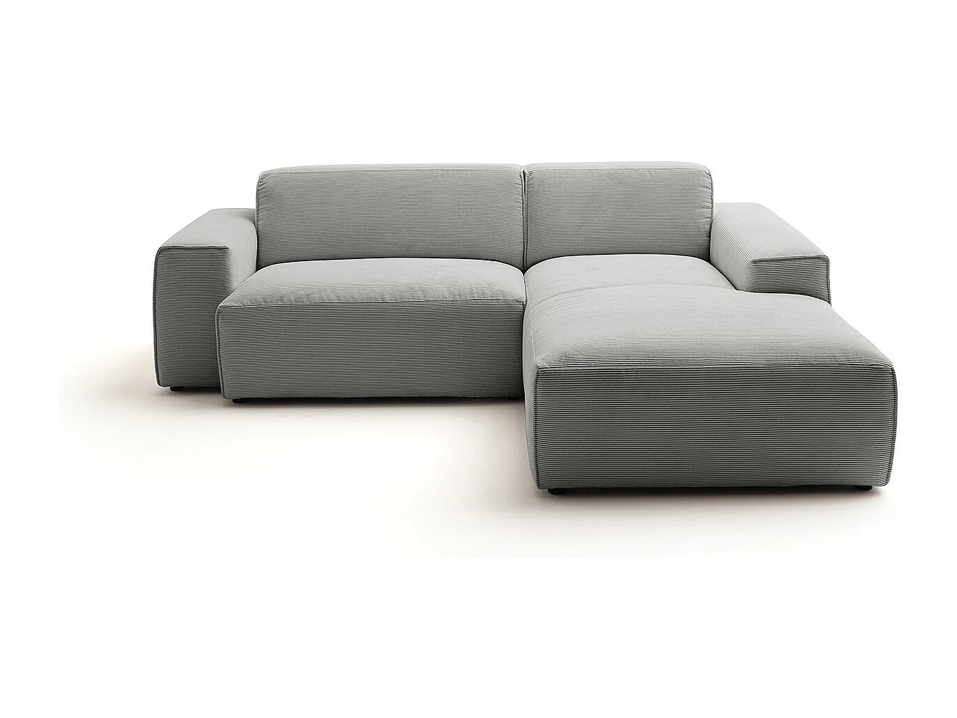 Ecksofa - Grau Cord - RANI