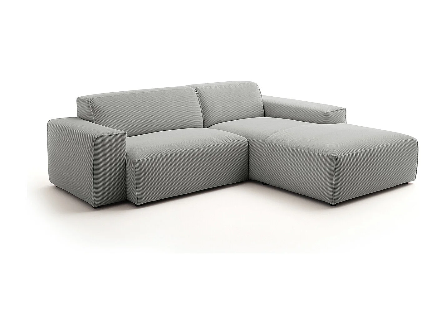 Ecksofa - Grau Cord - RANI