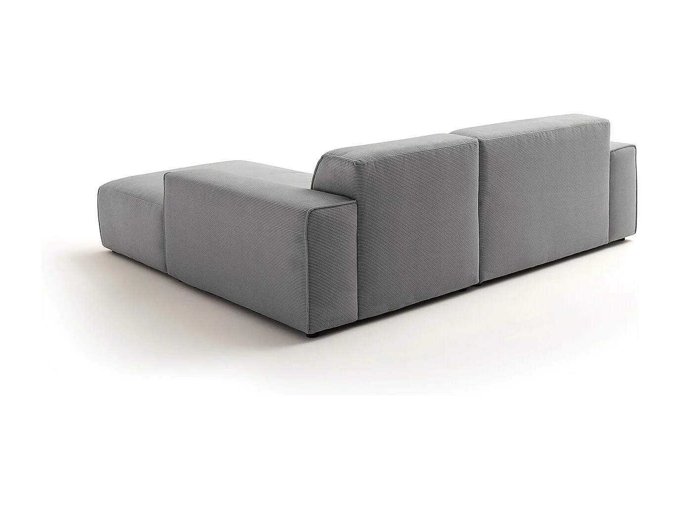 Ecksofa - Grau Cord - RANI