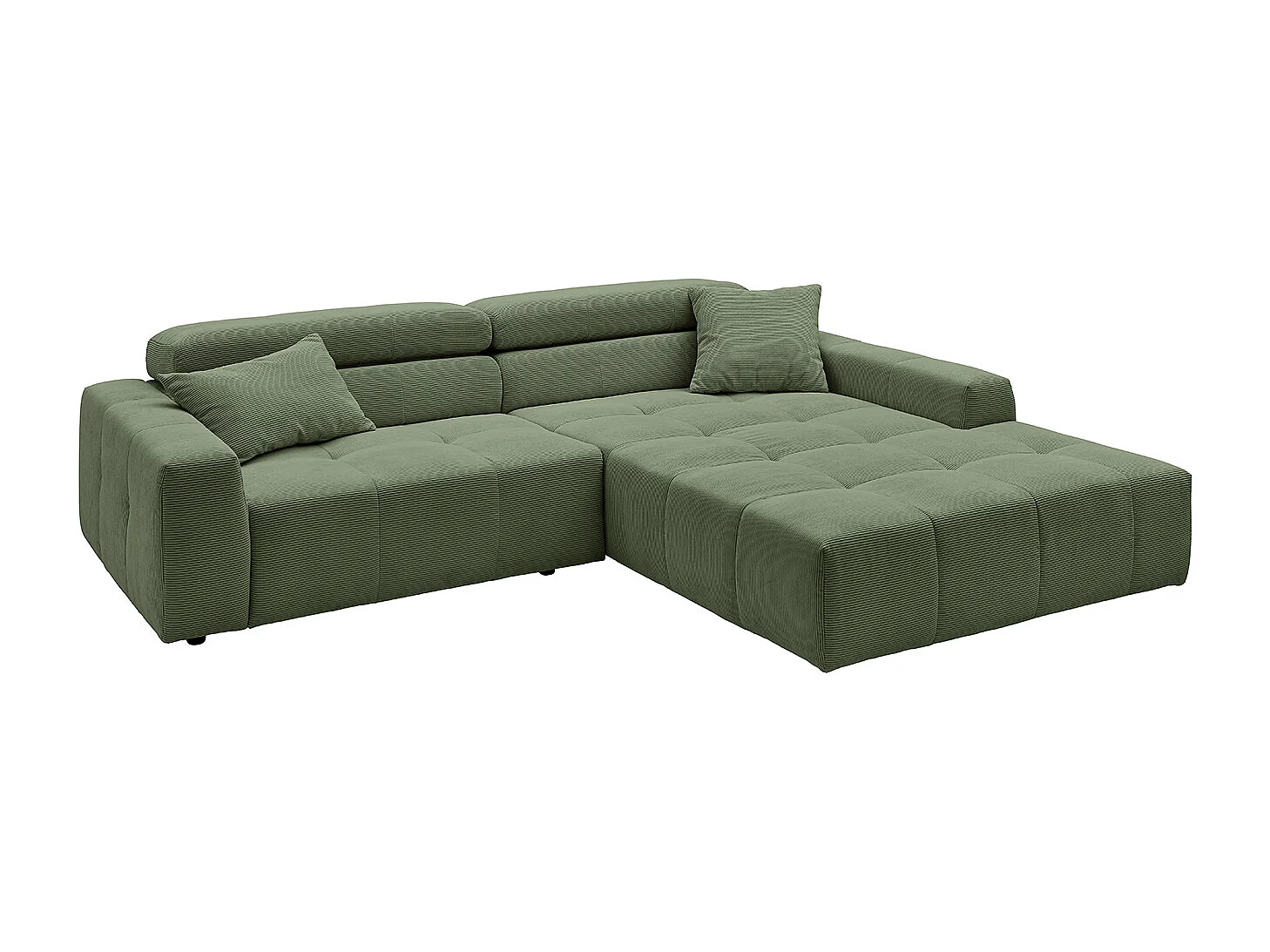 Ecksofa - Grün Cord - RENO