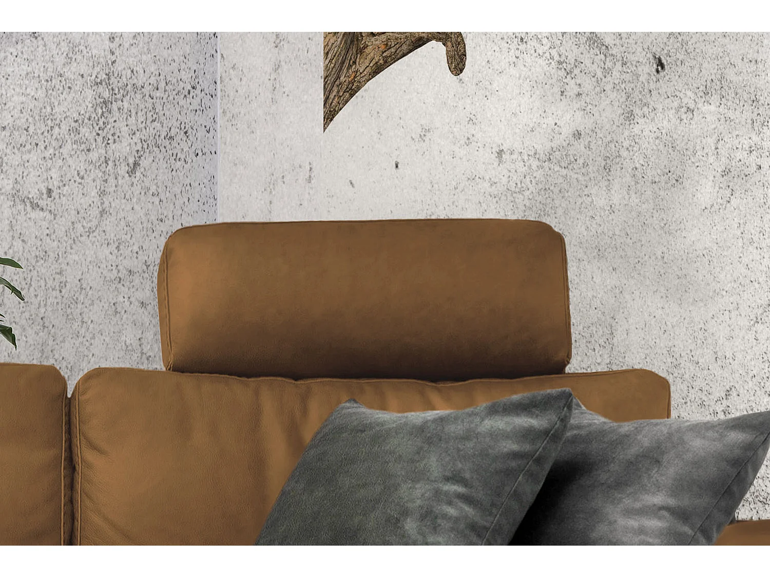 Ecksofa - Orange Leder - LOLA