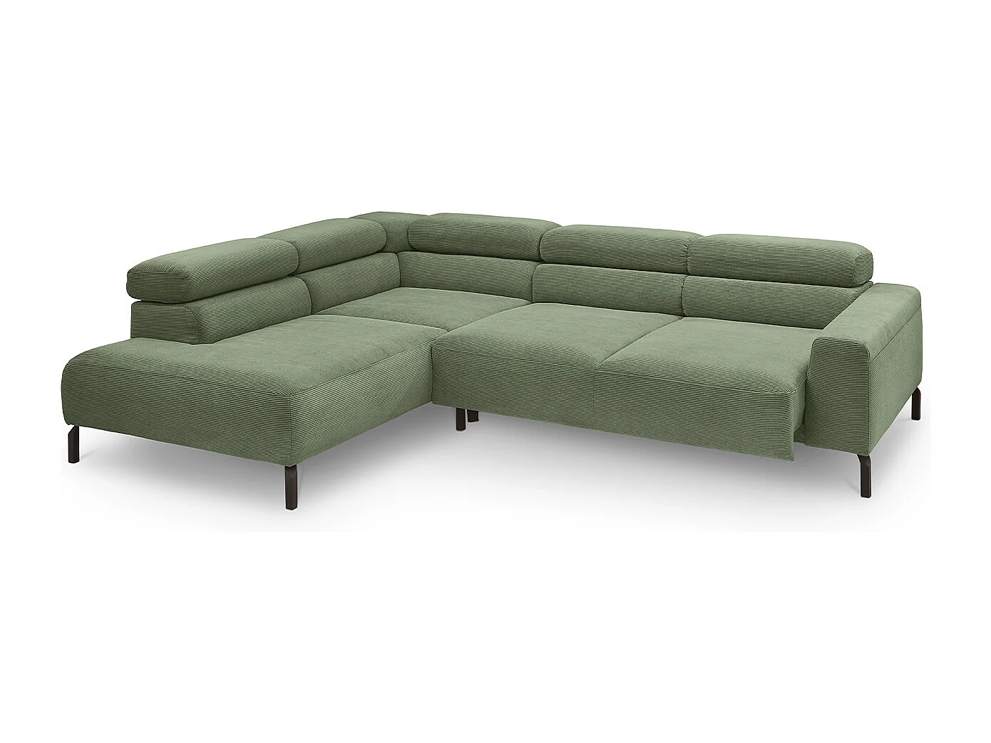 Ecksofa - Grün Cord - DELIA