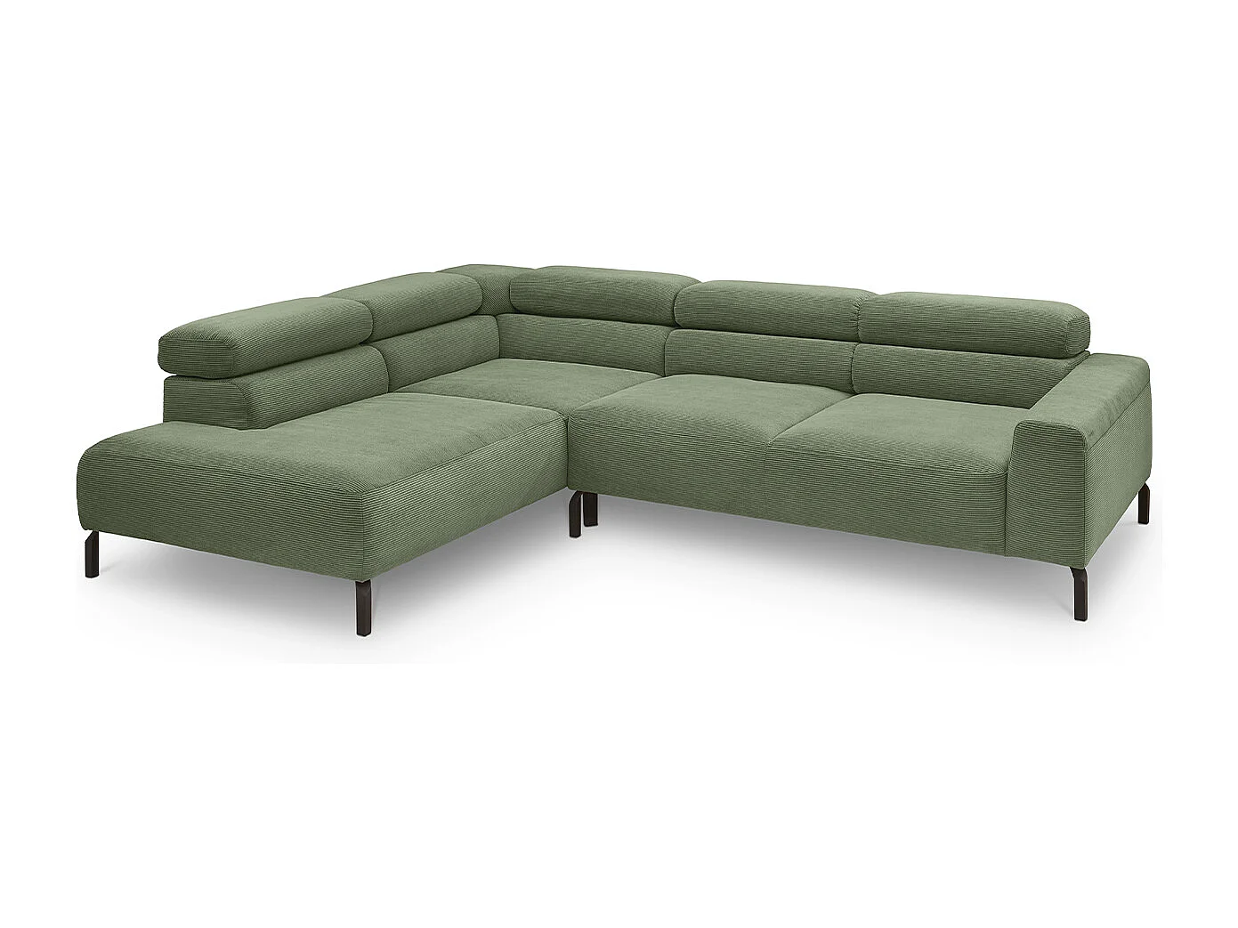Ecksofa - Grün Cord - DELIA