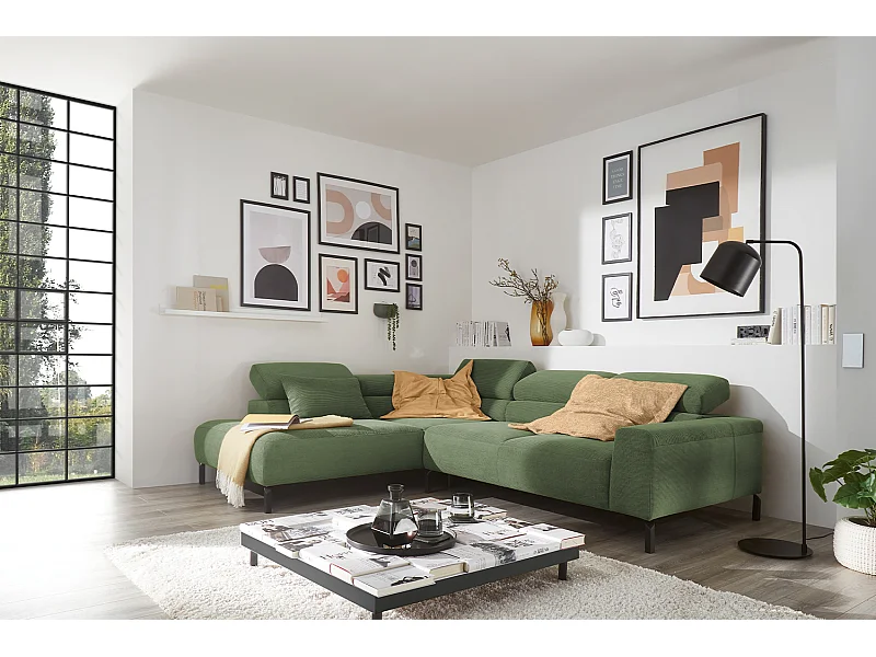 Ecksofa - Grün Cord - DELIA