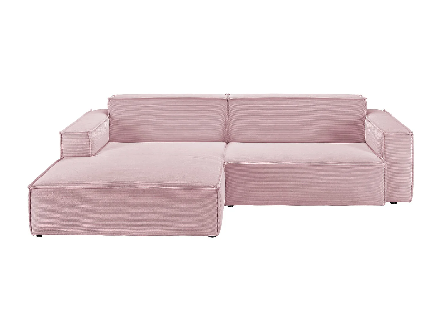 Divano angolare - Rosa Velluto a coste - SAMU