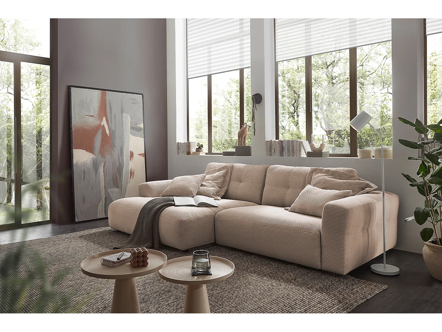 Ecksofa - Taupe Cord - MIKA