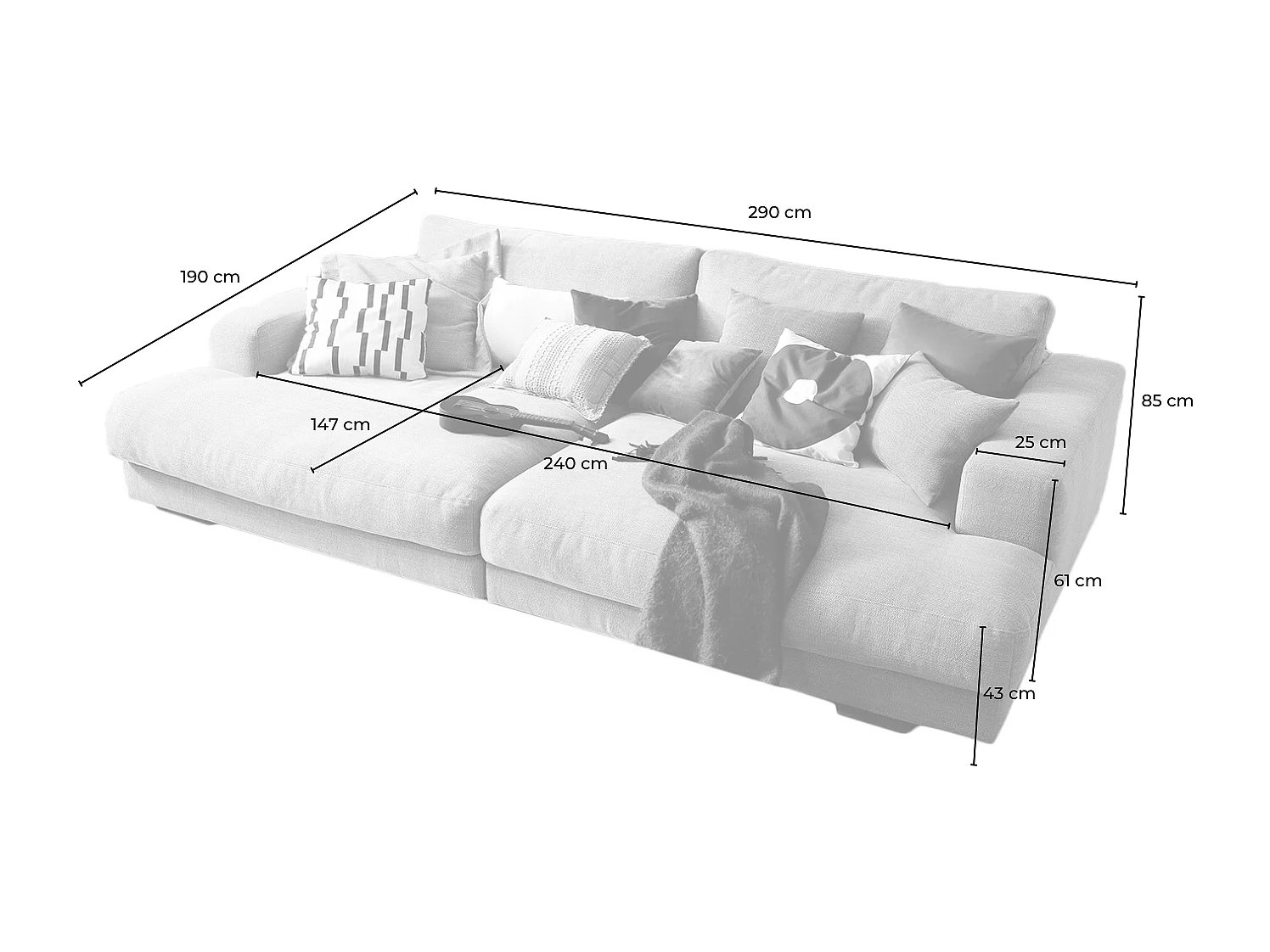 Bigsofa - Grün Webstoff - MADELINE