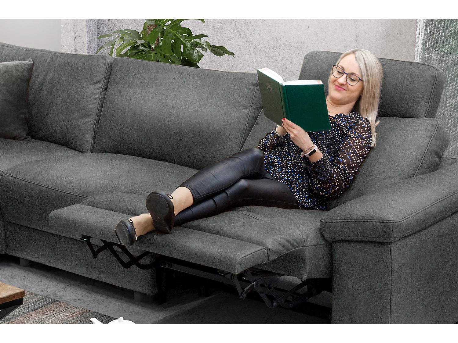 Canapé - Gris cuir - LOLA