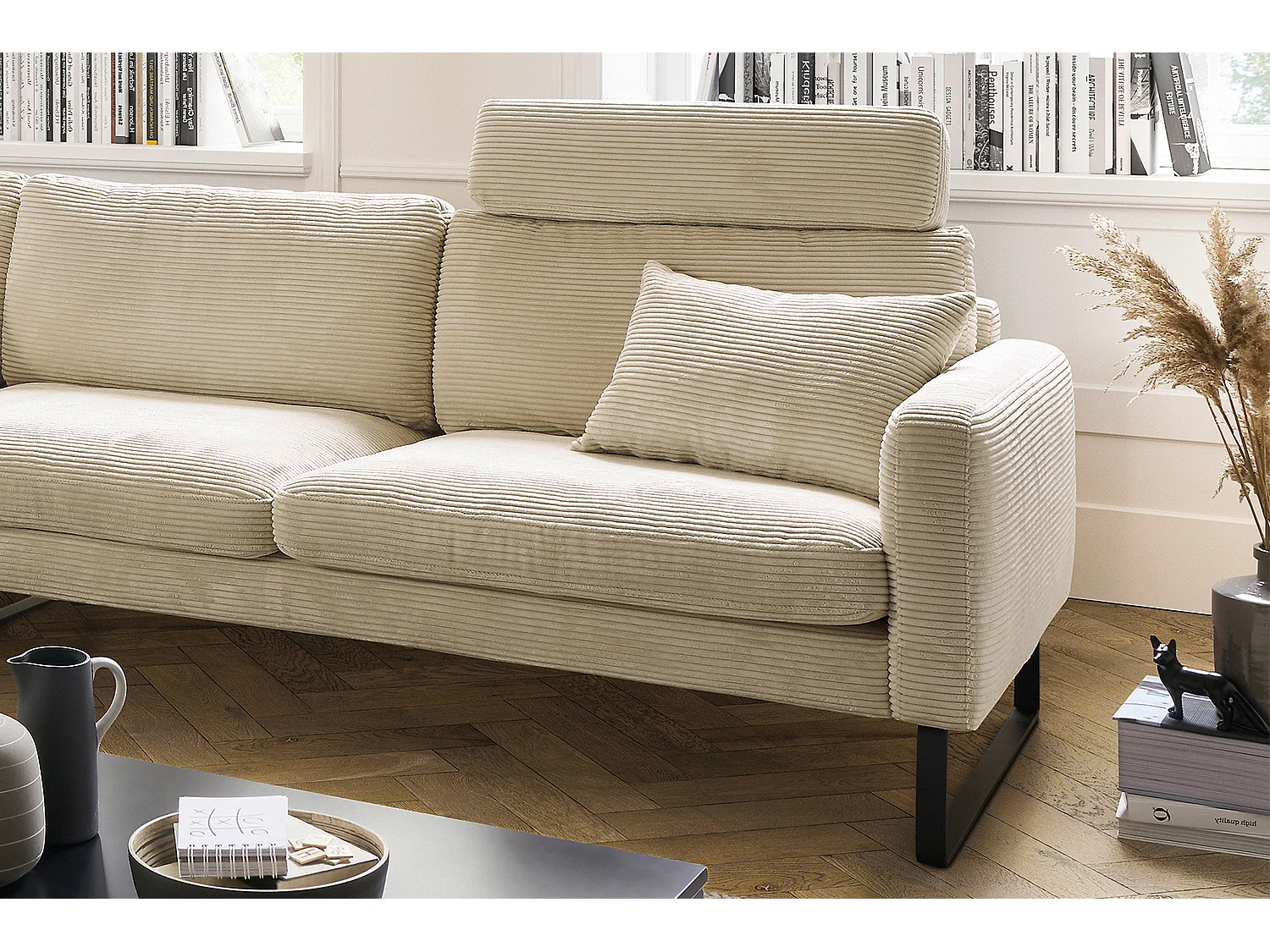 Hoekbank - Crème wit Imitatieleer - RICARDA