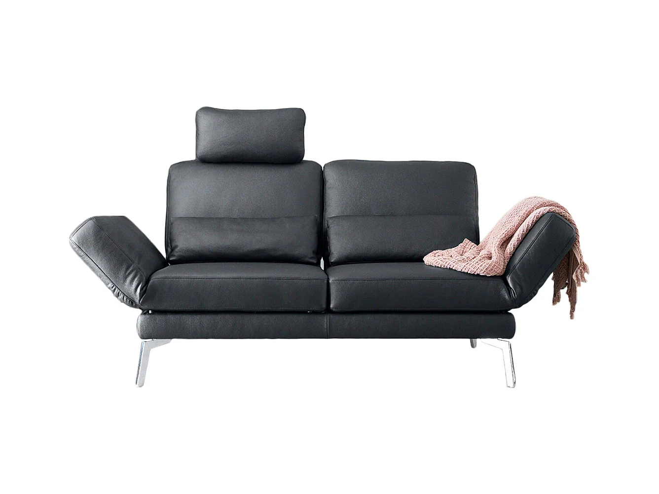 Ledersofa - Schwarz Leder - HURRICANE