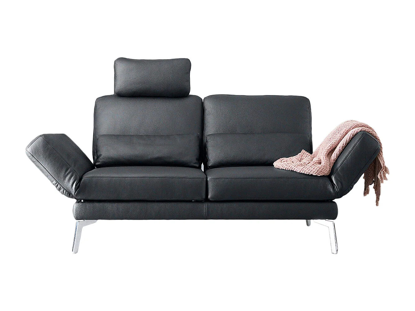 Sofa - Schwarz Leder - HURRICANE
