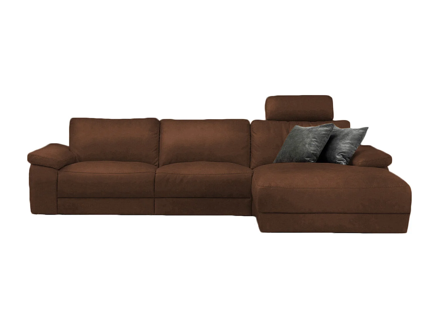 Ecksofa - Braun Leder - LOLA