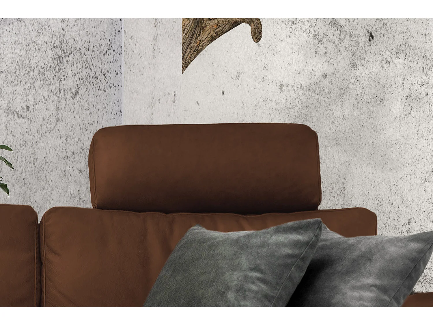 Ecksofa - Braun Leder - LOLA