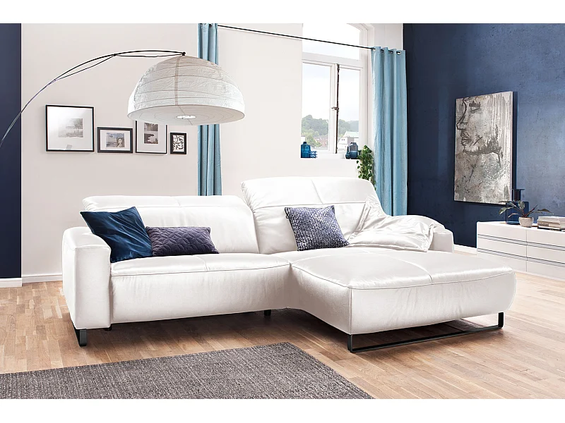 Ecksofa - Ecru Leder - YORK