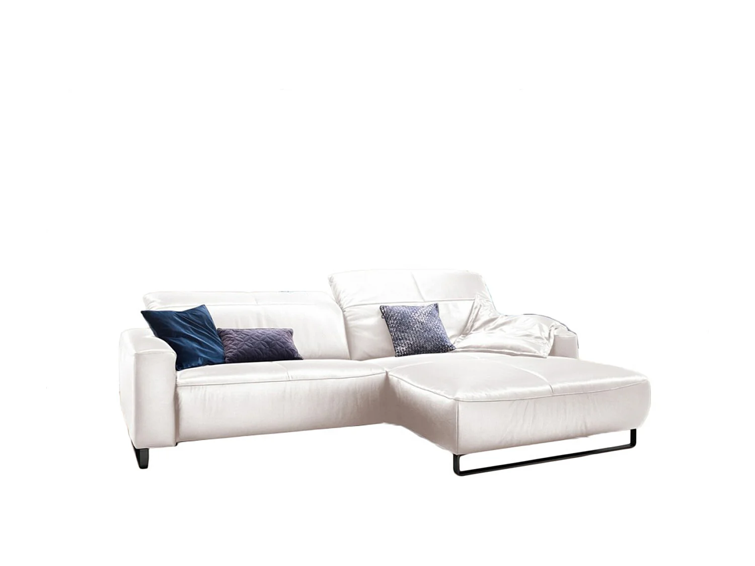 Ecksofa - Ecru Leder - YORK