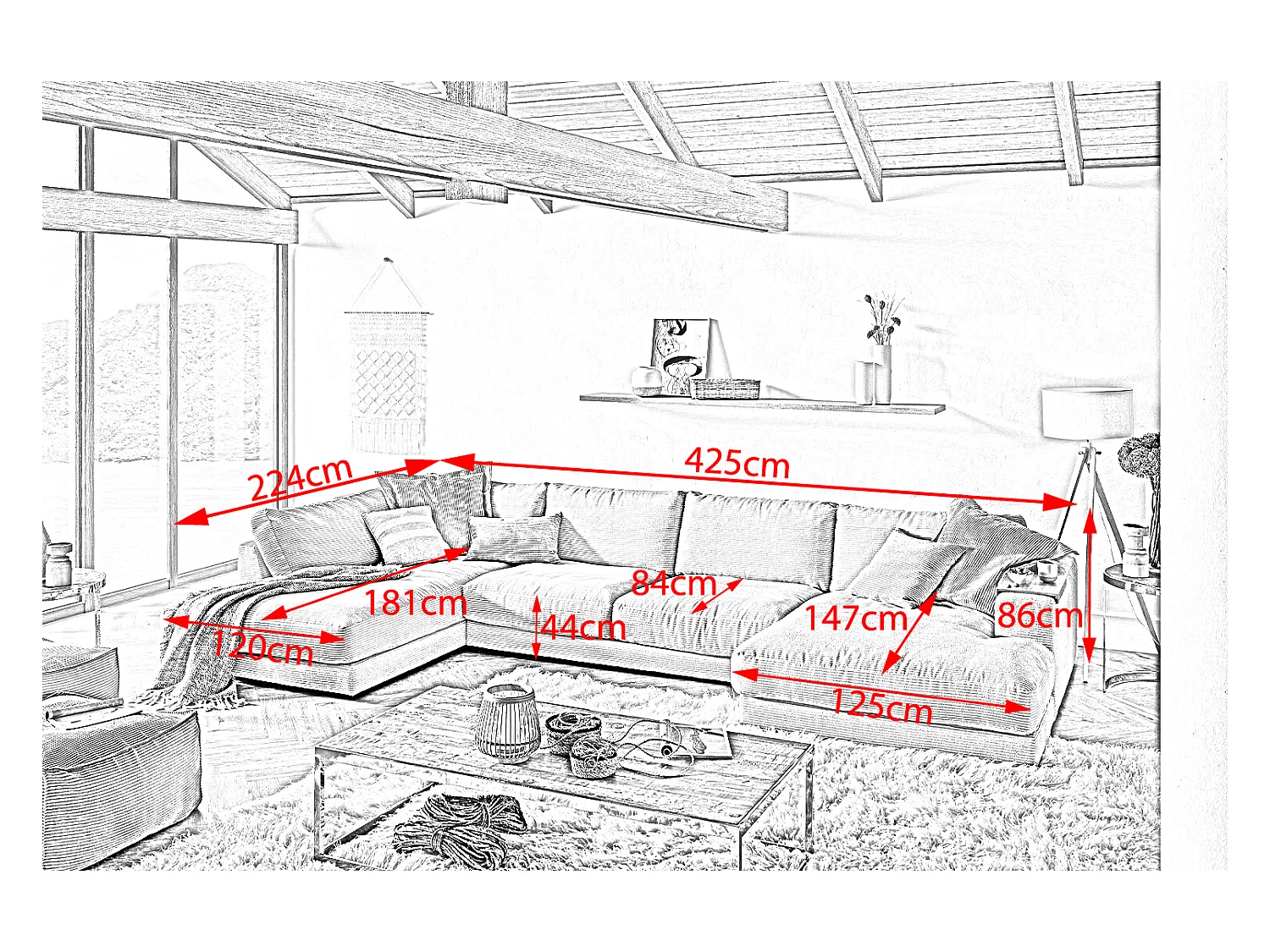 Canapé - vert foncé Velours côtelé - MADELINE